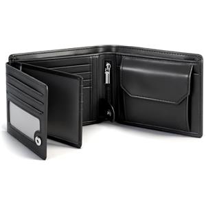 TEEHON Portafoglio Uomo RFID Blocking Portafoglio Uomo Slim Pelle in Microfibra con 13 Porta Carte di Credito Uomo, ID Window, Foto Window, Scomparti per Banconote, Confezione Regalo - Nero