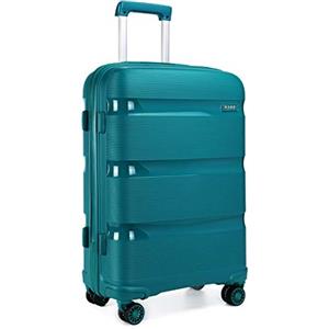 KONO Valigia Trolley Media 65cm Rigida e Leggera in Polipropilene Valige da Viaggio con 4 Ruote e TSA Lucchetto, Turchese