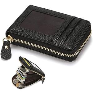 Ltsbaed Portatessere con Zip e Portamonete - Portacarte di Credito in Pelle - Portafogli per Donna e Uomo con Protezione RFID NFC - Porta Biglietti da Visita