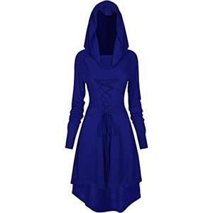 TSIRNK Vestito Medievale da donna, abito vintage rinascimentale gotico da donna, costume Halloween da donna, blu, L