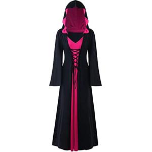 LPFNSF - Vestito da strega vintage, costume da vampiro da donna per Halloween, taglie forti, costume rinascimentale/medievale da donna (C, XL)