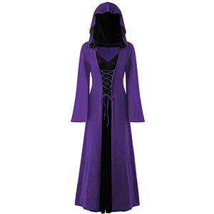 LPFNSF - Vestito da strega vintage, costume da vampiro da donna per Halloween, taglie forti, costume rinascimentale/medievale da donna (D, 3XL)