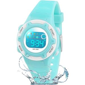 Ayybboo Orologio Digitale Bambino,7 LED Colorati,3ATM Impermeabile,Sveglia/Cronometro/Data,Orologio Sportivo da Polso per Ragazzi e Ragazze,Regalo Bambini 4-15 Anni