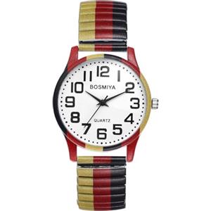 JewelryWe Orologio Elastico da Uomo Donna: Orologio Grande Modello di Bandiera Nazionale Italia Germania Idee Regalo