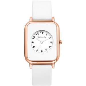 JewelryWe Orologio Analogico al Quarzo da Donna: Orologio Semplice con Quadrante Quadrato Multicolore Cinturino in Silicone Idee Regalo Ragazze