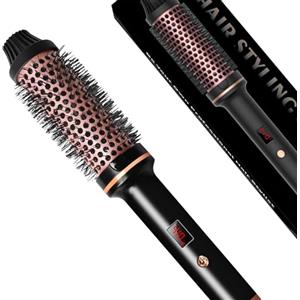 TANSHINE 38 mm spazzola riscaldata spazzola termica, tonda One-Step, lisciante per capelli, dosatore di volume, ceramica tormalina lionica regolabile ferro arricciacapelli