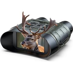 HOTPEAK Binocolo Visione Notturna, 112 MP 4K Binocolo Notturno con Zoom 12X & Batteria Ricaricabile 5000mAh, Scheda 64GB Inclusa, Visione Infrarossa, Perfetto per Caccia, Campeggio & Sicurezza