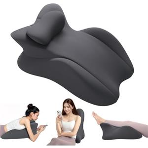 JOVELL Cuscino a Cuneo in Memory Foam per Posizione Prona, Cuscino da Lettura per Testata del Letto, Cuscino da Letto per Sedersi, Sollievo dal Dolore alla Schiena, Collo e Gambe, Ideale per Coppie 58cmx38cm