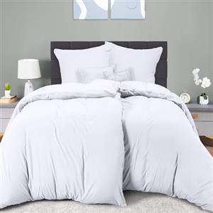 Utopia Bedding Copripiumino Una Piazza e Mezza - Microfibra Copripiumino 2 x 135x200cm + 2 x Federe 80x80cm - Bianco