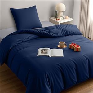 Utopia Bedding Copripiumino Singolo - Microfibra Copripiumino 140x200cm + Federa 65x65cm - Blu Navy