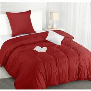 Utopia Bedding Copripiumino Singolo - Microfibra Copripiumino 135x200cm + Federa 80x80cm (Rosso)