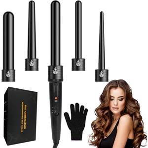 Anluomafuy Ferro Arricciacapelli 5 in 1,Ondulatore Modellatore Multifunzione,Set Ferro Arricciacapelli con Ferri di Diverso Diametro,150°-210° Temperatura Regolabile Adatto a Tutti i Tipi di Capelli