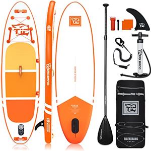 TIGERXBANG Tavola Paddle Surf Gonfiabile TIGERXBANG con Accessori Premium per SUP, Tavole Stand Up Paddle per Adulti/Bambini, Tavola Gonfiabile per Stand Up Paddle, Collezione Defender Arancia
