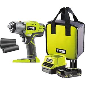 Ryobi R18IW3-120S3 Avvitatore ad Impulsi a batteria 18V ONE+, attacco da 1/2", fornito con 1 batteria da 2.0Ah, verde