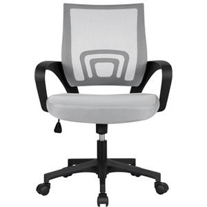 Soberine Sedia da Ufficio Scrivania con Rotelle Girevoli e Braccioli Ergonomica Lombare e con Altezza Regolabile Imbottita e Rete Traspirante Portata 136 kg Grigio Chiaro