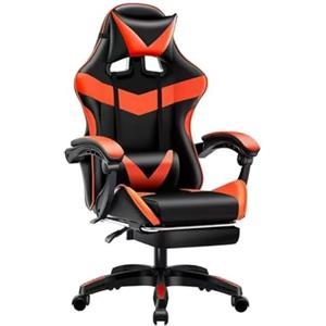 BAKAJI Sedia Gaming Poltrona da Ufficio Direzionale Ruote Girevole Sportiva Racer Direzionale Office Racing Presidenziale Casa Studio Sedia Da Scrivania Altezza Regolabile (Nero e Rosso)
