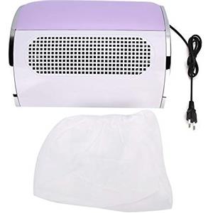 Brrnoo Potente collettore di polveri per unghie, Macchina per unghie Aspirapolvere Aspiratore per polveri per unghie con ventola a 3 pale 2 sacchetti A basso rumore per il salone per unghie domestico Viola