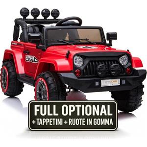 TOYSCAR Macchina Elettrica Per Bambini Fuoristrada Adventure Full Optional Auto Elettrica Per Bambini Telecomandata Sedile In Pelle Porte Apribili Doppio Motore Elettrico 12V TOYSCAR Rossa