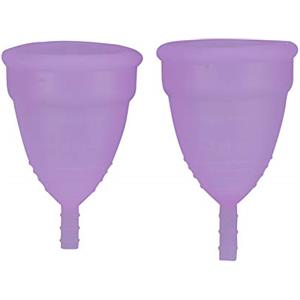 Brrnoo 3 Colori 2 Pezzi/se Coppetta Mestruale per Principianti-morbida Coppetta Mestruale Riutilizzabile Tampone e Tampone Detergente Alternativo Modello Usa e Getta di Coppette in Silicone(Viola)