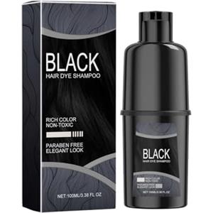 Jimklpy Shampoo Colorante Nero, Nero Intenso E Profondo, Protezione Duratura Del Colore, Copertura Completa Dei Capelli Bianchi, Rivitalizza E Rianima I Capelli, Per Tonalità Nere Intense E Luminose