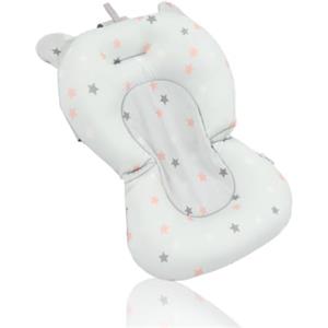 EIMSOAH Cuscino da Seggiolino per Bagnetto Galleggiante, Supporto per Vaschetta per Neonato con Cinture di Sicurezza Pieghevoli Regolabili, Cuscino da Sedile per Bagnetto, 3 Cinture di