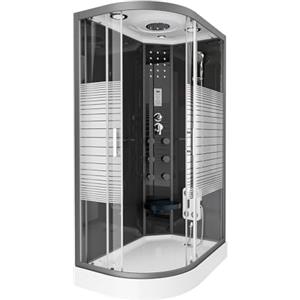 HOME DELUXE - doccia completa BLACK PEARL - dimensioni: 120 x 80 cm sinistra - inclusa doccia a pioggia, radio e accessoriI asta doccia doccia già pronta, doccia, asta doccia