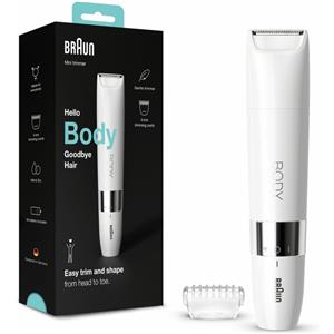 Braun Mini Rifinitore Corpo BS1000, Rifinitore Elettrico Corpo Uomo E Donna, Bianco