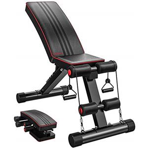 YOLEO Panca Pieghevole, Panca Pesi Multifunzione Panca Reclinabile Palestra Bilanciere per Esercizi Addominali, Schienale Regolabile in 7 Livelli, Portata Fino a 300kg