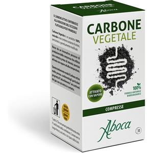 Aboca Carbone Vegetale - Integratore Naturale in 30 Compresse per la Riduzione della Flatulenza Post-Prandiale