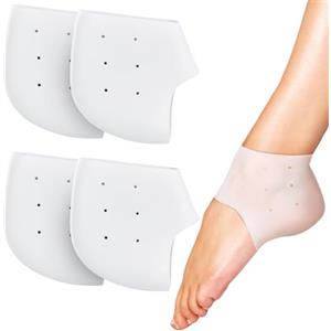 Fonyiunce 2 Paia Protezione Talloniera in Silicone, Talloniera da Indossare per Donna e Uomo, Heel Pads Cushion, Gel Tacco Calze, Sollievo Dolore Protezione per Fascite Plantare