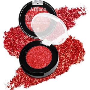 cypedo Palette di ombretti rossi con glitter singoli, rosso-oro olografico duocromo shimmer ombretto per donne mature ad alta pigmentazione Spark Carnevale Halloween eyeliner trucco viso e corpo