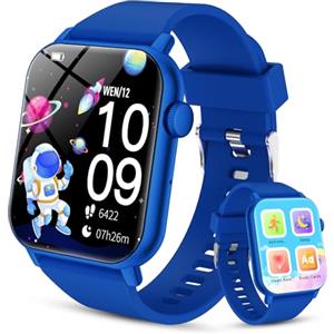 taopodo Smartwatch per Bambini 3-12 con Fitness Tracker, Orologio Smartwatch Bambini con Contapassi, Giochi, Frequenza Cardiaca,Monitor del Sonno,IP68 Impermeabile per Smart Watch Bambino Audiobook,Study Card