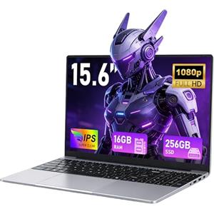 FUNYET Nuovo Pc Portatile 15.6 Pollici 16GB RAM 2*DDR3 256GB SSD, 2 nuclei Processore M3-6Y30 Laptop, Fino a 2,2 GHz, Win 11 Notebook con FHD 1920x1080, 5000mAh, Wi-Fi 5, BT 4.2, USB 3.0, HDMI, Webcam