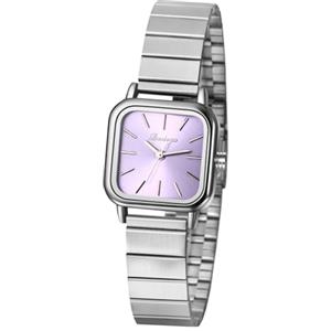 JewelryWe Orologio da Polso Quadrato da Donna: Orologio CInturino in Acciaio Inossidabile Regolabile Semplice Quadrante Piccolo