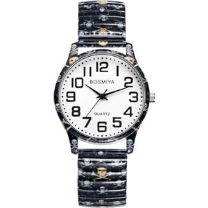 JewelryWe Orologio da Polso Elastico da Donna: Orologio al Quarzo Analogico Disegno Halloween Idee Regalo