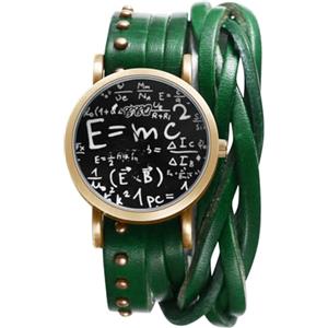 JewelryWe Orologio Analogico al Quarzo Punk: Orologio in Pelle Multifili in Pelle Halloween Numeri Carini Orologio da Uomo Donna