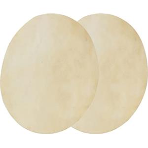 SEAFRONT Testa di Bufalo in Pelle Forma Rotonda per Tamburo Bongo Africano - 2 Pezzi - Beige