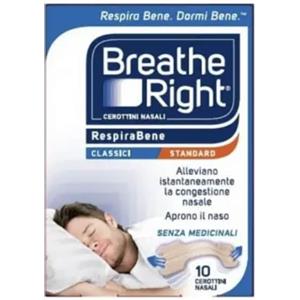 Breathe Right Cerottini Nasali Balsamici - Sollievo Immediato dalla Congestione Nasale, 10 Pezzi