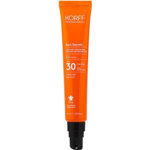 Korff Sun Secret Fluido Viso SPF30 - Crema Fluida Anti-Età, Texture Morbida, Protezione Alta UVB e UVA, 50ml