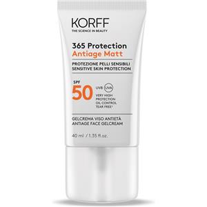 Korff 365 Protection Antiage Matt Gel Crema Viso 40ml SPF50 - Protezione Solare Anti-invecchiamento per Pelli Sensibili