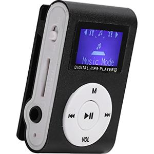 KIMISS Lettori Mp3 Lettore Mp3 con Bluetooth in Lega di Alluminio Mini Lettore Musicale Mp3 Portatile Sport Backclip Schermo LCD Supporto Mp3 Scheda di memoria(Argento) (Nero)