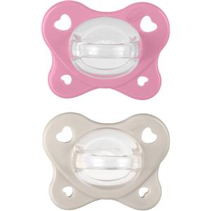Chicco Dual Soft Succhietto Rosa 6-16 Mesi - 2 Pezzi, Supporta la Crescita Corretta dei Mascellari