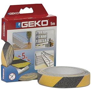 Geko Nastro adesivo antiscivolo ANTISLIP - 2,5 cm x 5 m - giallo/nero - Elevata impermeabilità per superfici pericolose