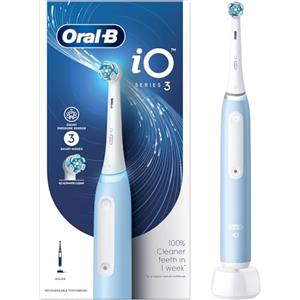 Oral-B Spazzolino elettrico iO3 per adulti, regali di San Valentino per lui/lei, 1 testina per spazzolino da denti, 3 modalità con sbiancamento dei denti, spina UK a 2 pin, blu