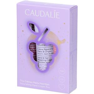 Caudalie Trio Crema Mani Nutrimento - Set di 3 Creme Riparatrici da 30 ml con Profumazioni Uniche