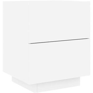 vidaXL Comodino con Luci LED Bianco in Legno Multistrato