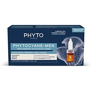 Phyto Phytocyane Fiale Uomo - Trattamento Anticaduta Severa, 12 Fiale da 3,5 ml con Tripla Azione