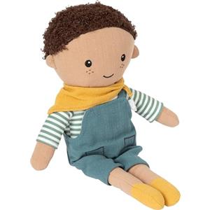 small foot Bambola in stoffa Leo, bambola da coccolare alta 39 cm con salopette rimovibile, bambolotto dal design curato, per bambini piccoli, 1270