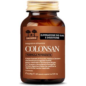 Salugea Colonsan Formula Potenziata - Integratore Naturale per la Digestione e l'Eliminazione dei Gas - 60 Capsule
