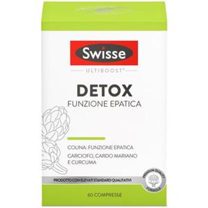 Swisse Detox Funzione Epatica - Integratore con Colina, Carciofo, Cardo Mariano e Curcuma - 60 Compresse